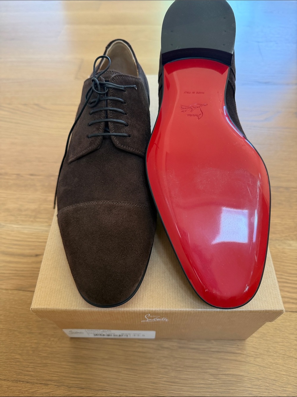 Christian louboutin men’s SurCity brown suede shoes size 43.5